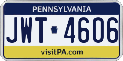 PA license plate JWT4606
