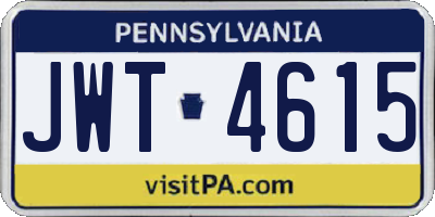 PA license plate JWT4615