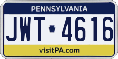 PA license plate JWT4616