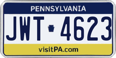 PA license plate JWT4623