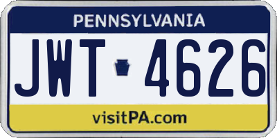 PA license plate JWT4626