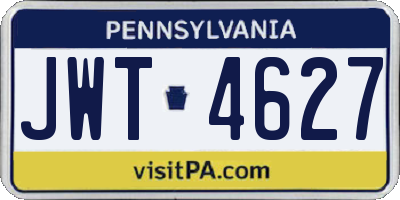 PA license plate JWT4627