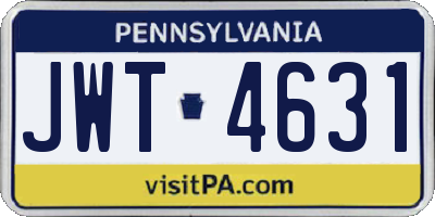 PA license plate JWT4631