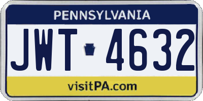 PA license plate JWT4632