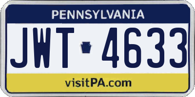 PA license plate JWT4633