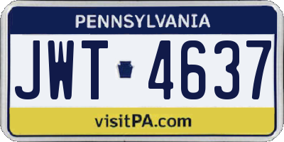 PA license plate JWT4637