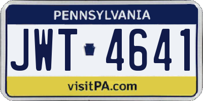 PA license plate JWT4641