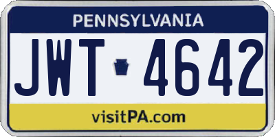 PA license plate JWT4642