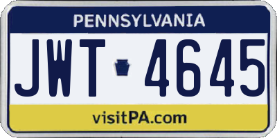 PA license plate JWT4645