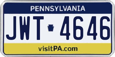 PA license plate JWT4646