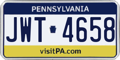 PA license plate JWT4658
