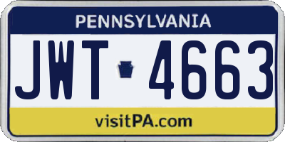 PA license plate JWT4663