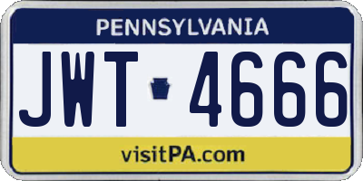 PA license plate JWT4666