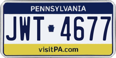 PA license plate JWT4677