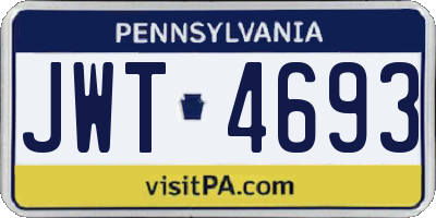 PA license plate JWT4693