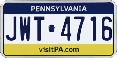 PA license plate JWT4716