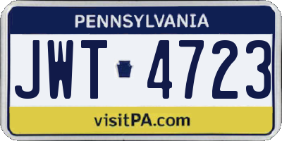 PA license plate JWT4723