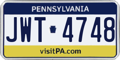 PA license plate JWT4748