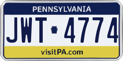 PA license plate JWT4774