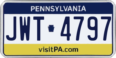 PA license plate JWT4797