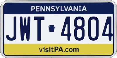 PA license plate JWT4804
