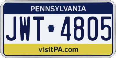 PA license plate JWT4805