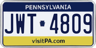PA license plate JWT4809
