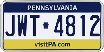 PA license plate JWT4812