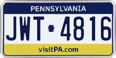 PA license plate JWT4816