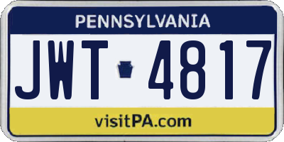 PA license plate JWT4817