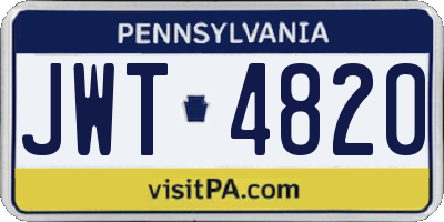 PA license plate JWT4820