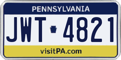 PA license plate JWT4821