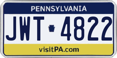 PA license plate JWT4822