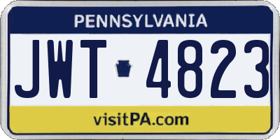 PA license plate JWT4823