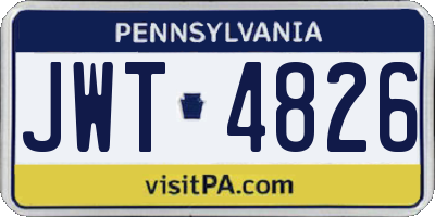 PA license plate JWT4826