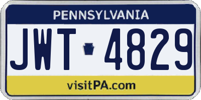 PA license plate JWT4829