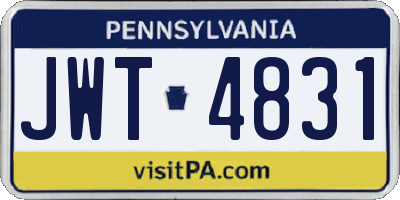 PA license plate JWT4831