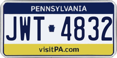 PA license plate JWT4832