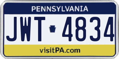 PA license plate JWT4834