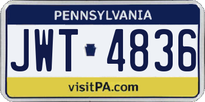 PA license plate JWT4836