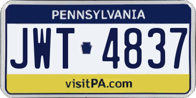 PA license plate JWT4837