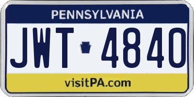 PA license plate JWT4840