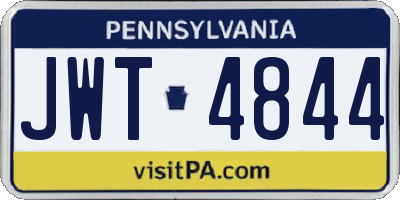 PA license plate JWT4844