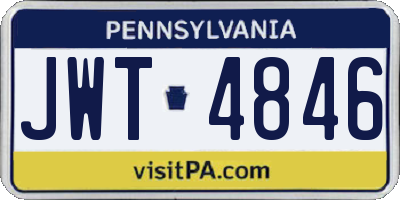 PA license plate JWT4846