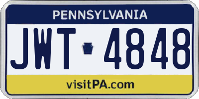 PA license plate JWT4848