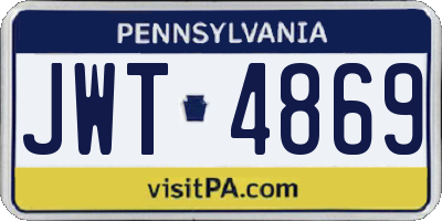 PA license plate JWT4869