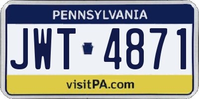 PA license plate JWT4871