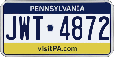PA license plate JWT4872