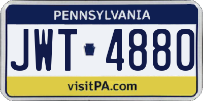 PA license plate JWT4880
