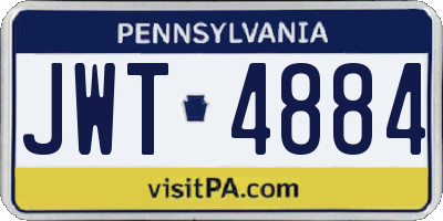 PA license plate JWT4884
